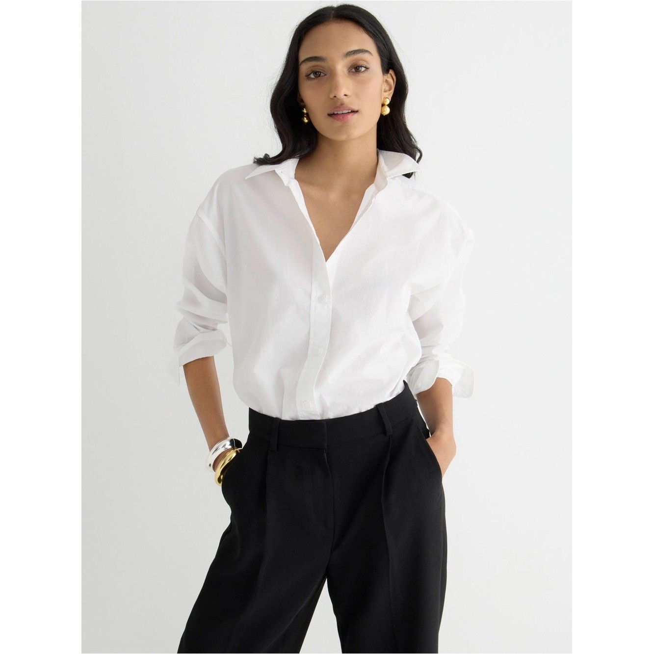 New J. Crew Relaxed-Fit Crisp Cotton Poplin Shirt